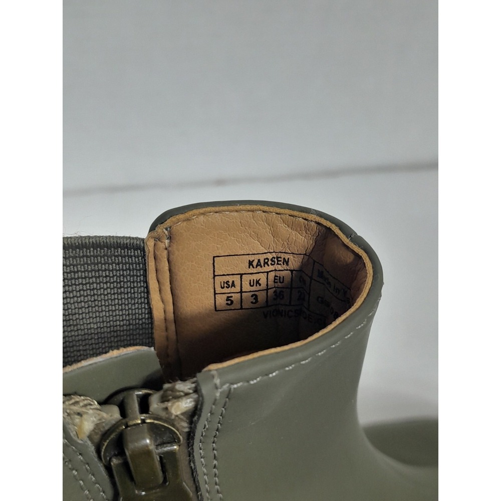 Vionic Karsen Lugged Sole Chelsea Boots Waterproof Bootie Shoes Women Sz 5 Green - Picture 10 of 15